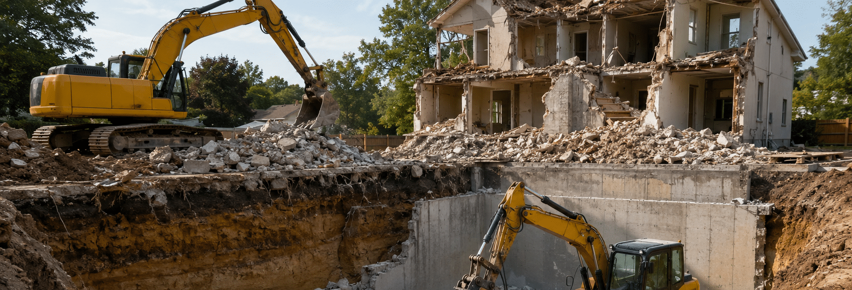 Wie werden Keller beim Rückbau eines Hauses entfernt?